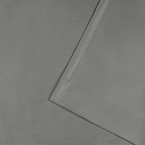 TOWN & COUNTRY BASICS Exclusive Home Cabana Solid Indoor/Outdoor Light Filtering Grommet Top Curtain Panel Pair, 54"x96", Medium Grey - Image 4