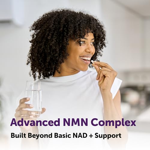 Image of NMN Complex 1,000mg Per Serving, 60 Veggie Capsules | 10-in-1 with Nicotinamide Mononucleotide, Vitamin C, Resveratrol, CoQ10, TMG, Quercetin, & Glutathione | NAD+ Supplement Precursor | Filler Free