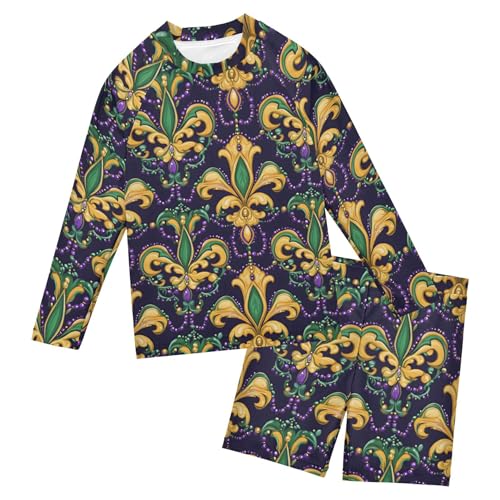 Brazil Mardi Gras Carnival Party Baby Boys' Toddler Long Sleeved Rashguard Swim Bathing Suit Set B0403626
