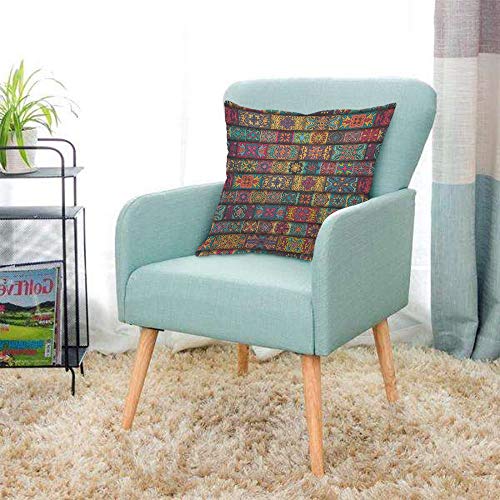 Aoyego PILLOWCASE-ZTT-B55 Bohemian Throw Pillow Cover Patchwork Floral Collage Ethnic Colorful Tribal Flower Pattern Pillow Case 18X18 Inch Decorative Men Women Room Cushion Cover thumb #2