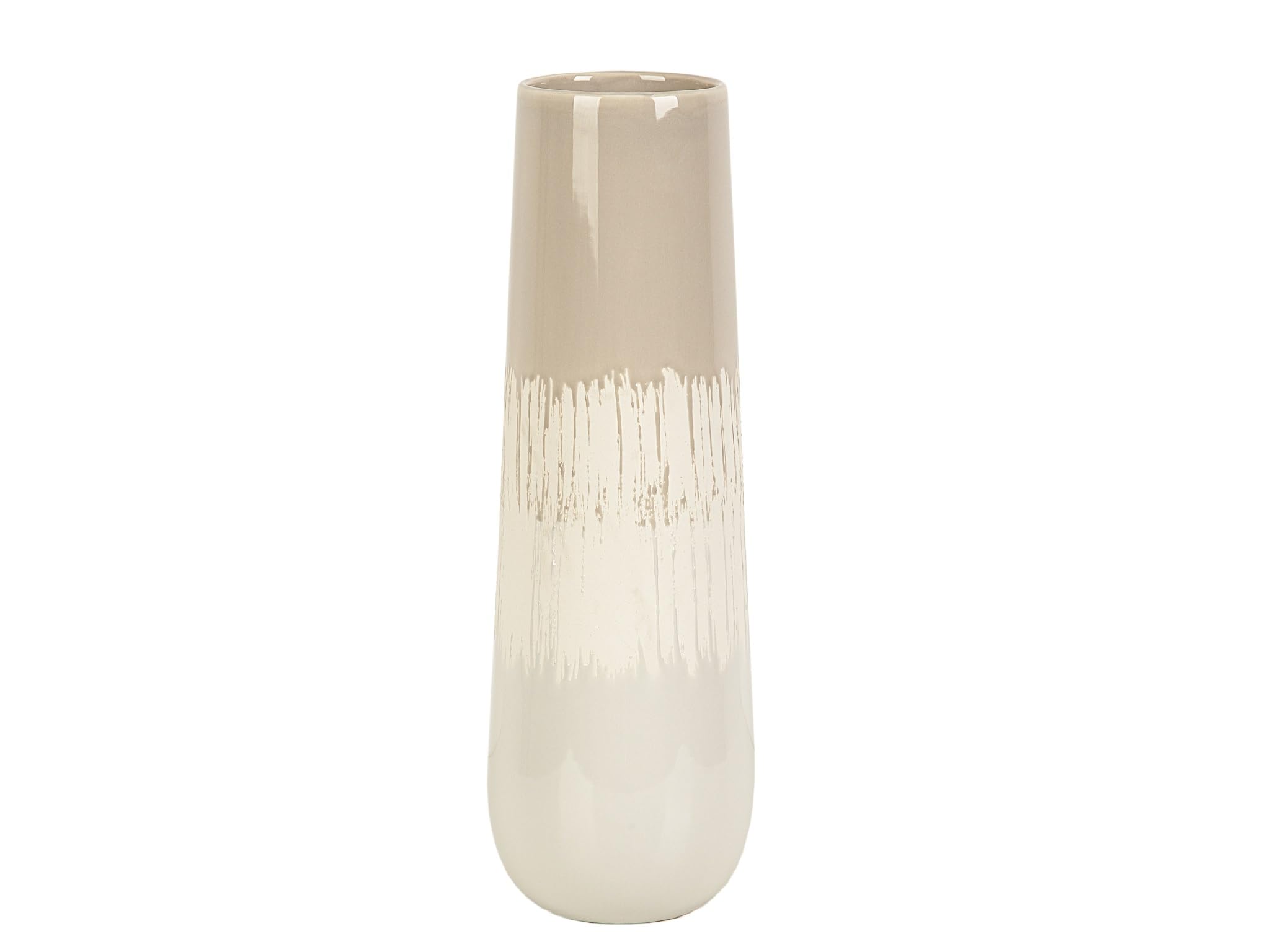 Vase en céramique biscuit d'exception crème et gris mat