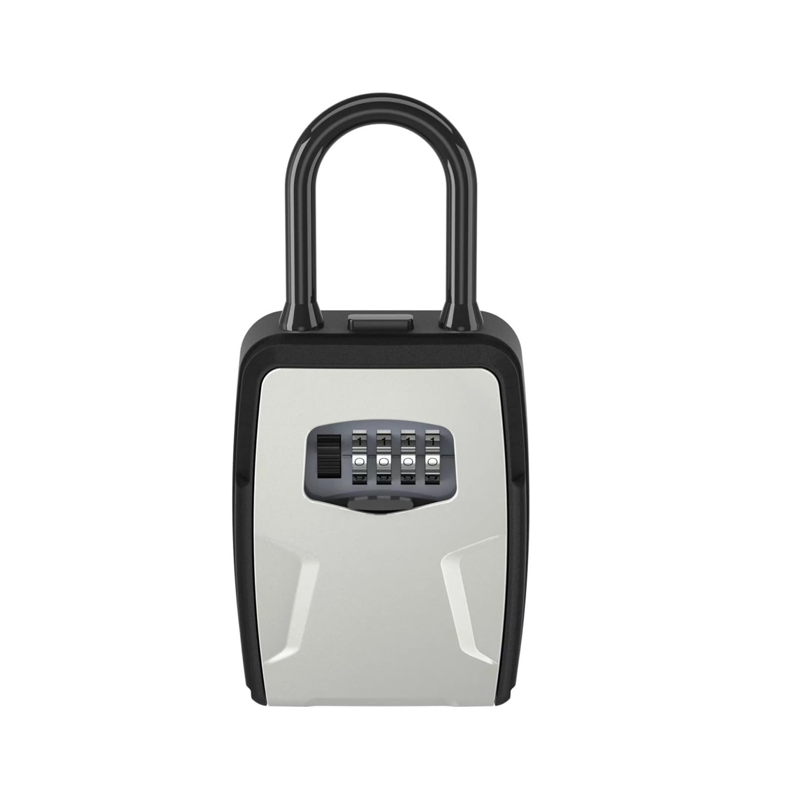 Wheel Password Key Lock Box Wall Mount 4 Digit Passwords Lock Keys Storage Box Hanging Home Office(Grey with hook)