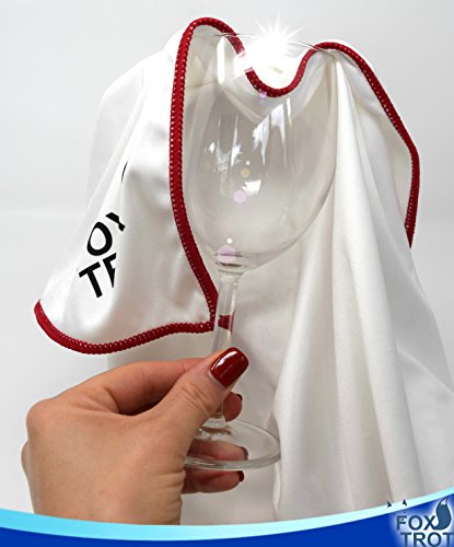 Fox Trot Large Microfiber Polishing Cloths (2 Pack White | Gray) | Streak Free, Lint Free Shine And Clarity For Wine Glasses, Stemware And More #TOP3