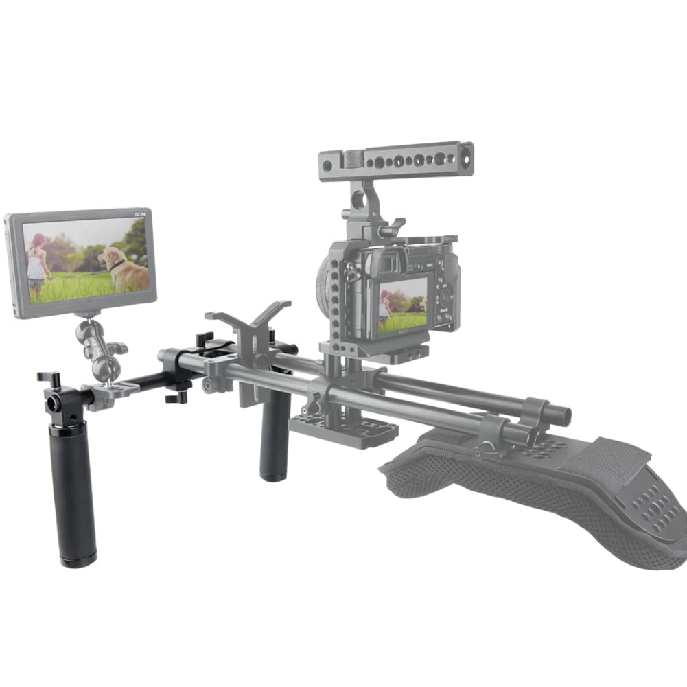 NICEYRIG Kit de la manija de la cámara con Abrazadera de Varilla de 15 mm Varilla de 30cm para cámara DSLR Hombro Rig Sistema de Apoyo