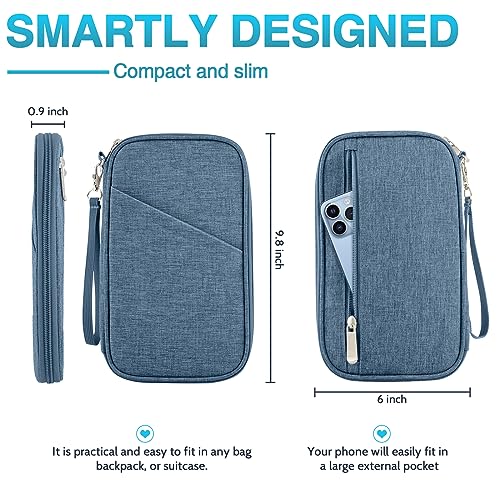 Passport Holder Family, Women Rfid Blocking Passport Wallet, Travel Essentials Premium Wallets, Waterproof Passport Holders Bag for Men Traveling, Travel Document Organizer Credit Cards Case3