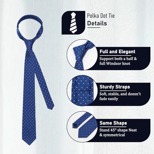 Image of Polka Dot Tie for Mem, Classic 57 inch Mens Ties Patterned Formal Men's Necktie for Business Party Wedding Shirt Tuxedo
