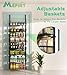 Mefirt Over The Door Pantry Organizer, Wall Mount Spice Rack, Pantry Hanging Storage and Organization, 8 Adjustable Baskets Heavy-Duty Metal for Home & Kitchen, Back of Door Seasoning Rack - Black