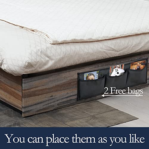 Artethys Queen Led Bed Frame With 4 Storage Drawers, Wood Bed Frame With 2-Tires Storage Headboard And Charging Station, Metal Platform Bed With 2 Free Storage Bags, Noise-Free, No Box Spring Needed #TOP5