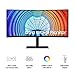 Samsung 34” S65UA Series Computer Monitor, Ultrawide QHD Screen, HDR10, 100Hz, Curved, USB- C, Adjustable Stand, Intelligent Eye Care, LS34A650UXNXGO, Black