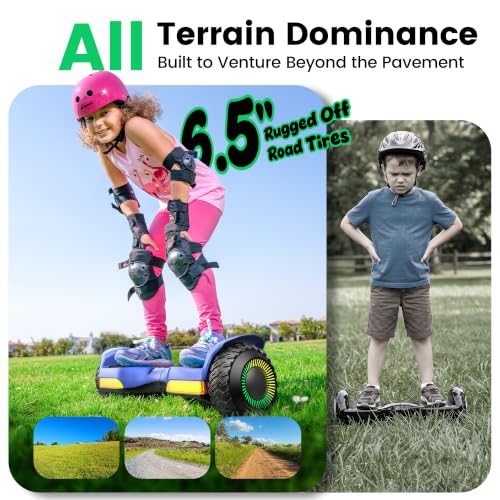 Gyroor G13 All-Terrain Hoverboard with Bluetooth & LED Lights Gift,Blue - image 2