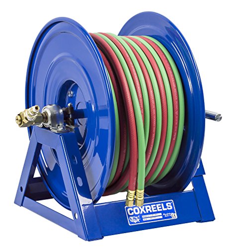 Image of Coxreels 1275W-3-250-A Dual Hose Compressed Air #4 Gast Motor Rewind Welding Reel for oxy-acetylene : 3/8" I.D., 250