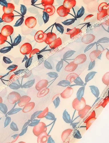Image of ZAFUL Sarong Coverups for Women Beach Vacation Cherry Print Tie Side Bathing Suit Cover Up Mini Skirt (15-Cherry, One Size)