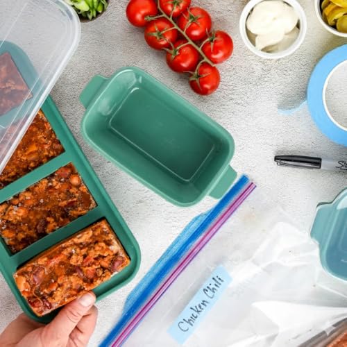 Image of Souper Cubes Ceramic Baking Dishes 2.0-5 inch x 3 inch Small Casserole Dishes for Oven with Silicone Lids, Oven, Microwave and Air Fryer Safe,USA Made, Set of 4 - Kale