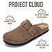 Project Cloud 100% Genuine Leather Footbed Clogs for Women - Memory Foam Arch Support Slippers for Women - Trendy Slip-ons Women's Mules & Clogs Sandals (Benton,BRNSUGARLE,7M)