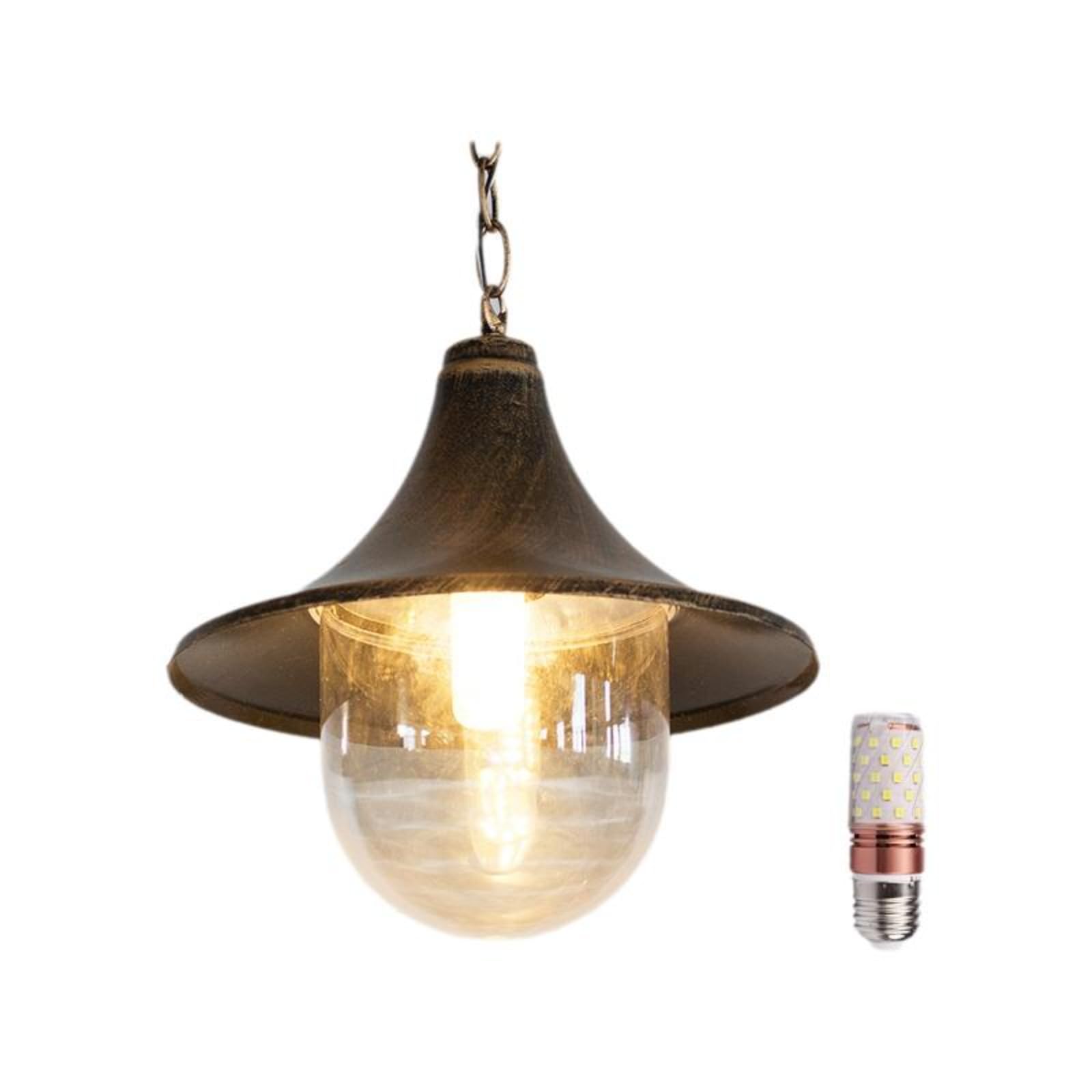 Outdoor Hanging Light, Waterproof Suspended Light Fixture, Patio, Garden, Balcony, European Design, Adjustable Height, Easy Installation Bronze 16W LED Corn Bulb-image-46
