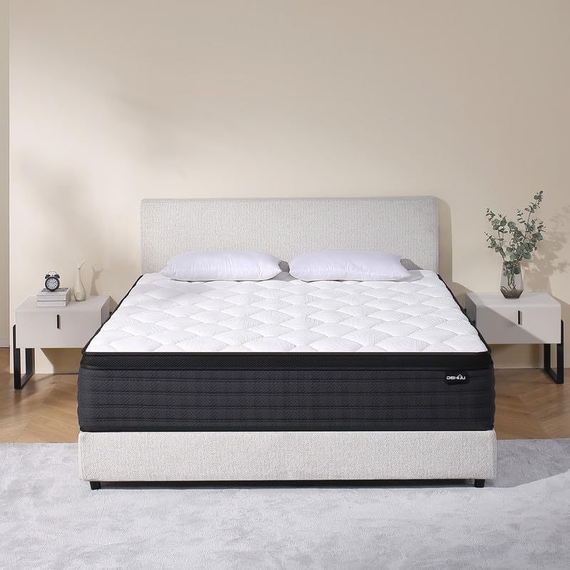 DEHIJU Queen Size Mattress, 12 Inch Hybrid Memory Foam Queen Mattress in a Box, Medium, Pressure...