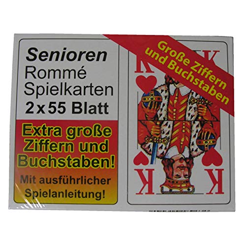 GP SENIOREN ROMME 2X 55 Blatt Spiel Karten französisches Blatt extra große Motive