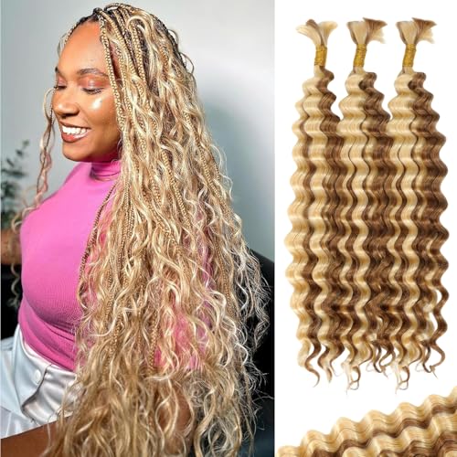 Extensions de cheveux humains ondulés pour un tressage blond méché P27/613 au volume sublime