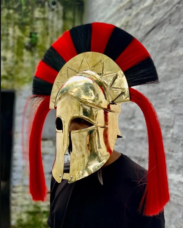 Casque spartiate de collection médiévale avec plume pour cadeau - 2