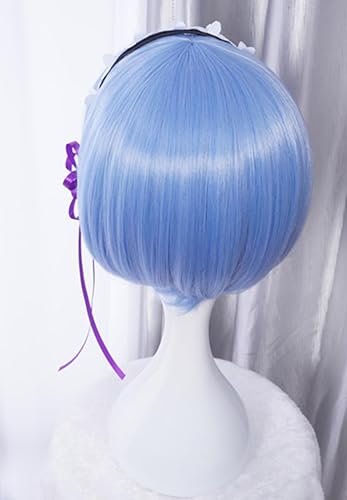 Miniatura 5 de COSPLAZA Pelucas de cosplay de moda corta azul anime pelo elegante mujer fiesta peluca