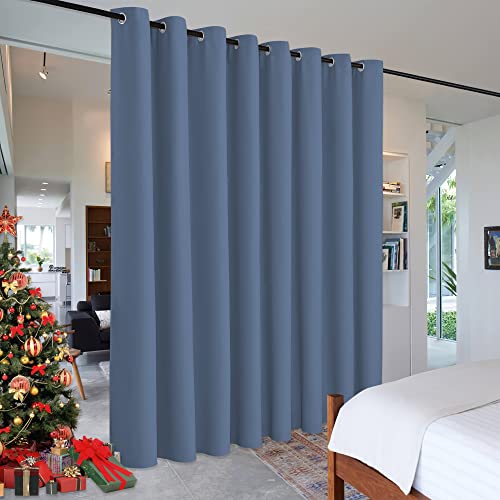 Image of RYB HOME Privacy Room Divider Curtains Blackout Thermal Insulating Soundproof Partitions for Restroom Dorm Apartment Separator Backdrop Home Office, 1 Panel, Stone Blue, W 180 x L 96 inches