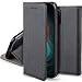Produktbild Moozy Hülle Flip Case für Sony Xperia 10 II, Schwarz - Dünne Magnetische Klapphülle Handyhülle mit Kartenfach und Standfunktion