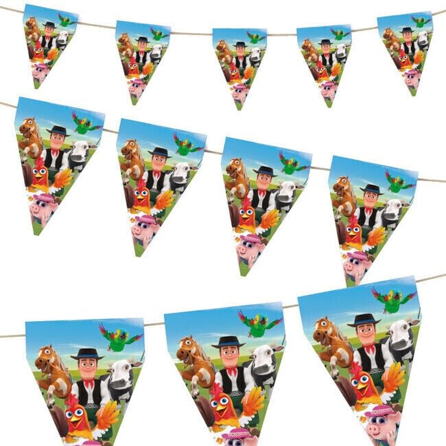 BeenSmile, BANDERIN LA Granja DE Zenon, Banderín para Niños, Decoración Cumpleaños Infantil, Artículos de Fiesta, Celebración y Aniversario, 1 Unidades, 3 M