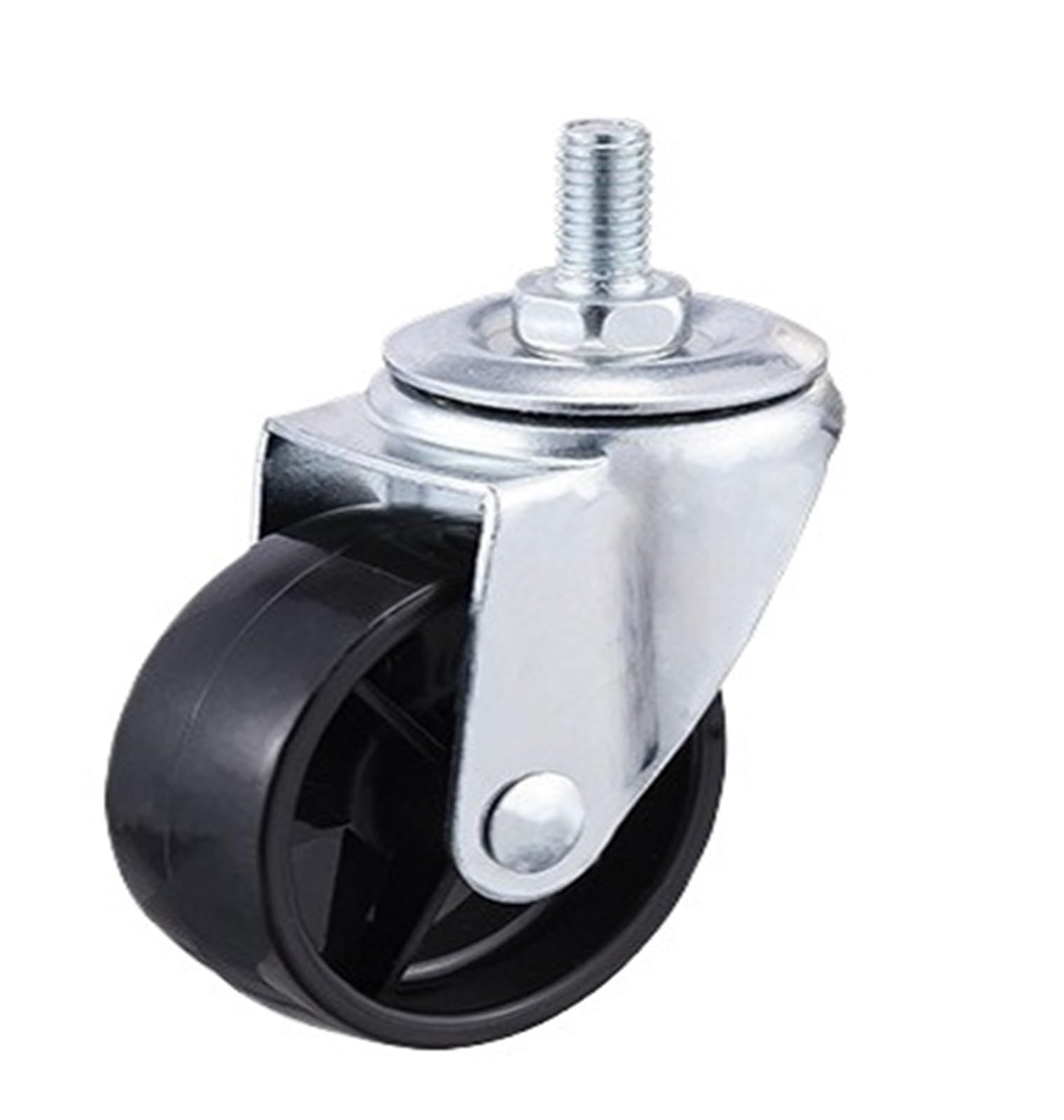 MXXDMOPD 4 Pieces/lot 2""/2.5""/3"" Light Black PP Caster M12 Screw Spinner with Brake bearingless Plastic(M8x15 Universal,3 Inch)