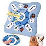 PAWSPIK Interactive Dog Puzzle Toy – Treat Dispensing Slow Feeder for Dogs, Mental Enrichment Toy with Squeaker & 16 Compartments – Durable, Non-Slip, Dishwasher Safe – Light Blue (Light Blue)