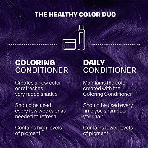 Overtone Haircare Extreme Purple Healthy Duo - Semi-Permanent Color Depositing Conditioner & Daily Conditioner Set - Cruelty-Free Hair Color W/Shea Butter & Coconut Oil (Extreme Purple) #TOP4