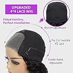 Wear and Go Glueless Wigs Human Hair Pre Plucked Deep Wave Bob Wig Human Hair Lace Front Wigs for Beginners Upgraded No Glue Pre Cut 4x4 Lace Closure Glueless Wigs for Black Women Human Hair 12 Inch - Image 2