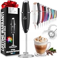 Zulay Powerful Milk Frother Handheld Foam Maker for Lattes - Whisk Drink Mixer for Coffee, Mini Foamer for Cappuccino,...