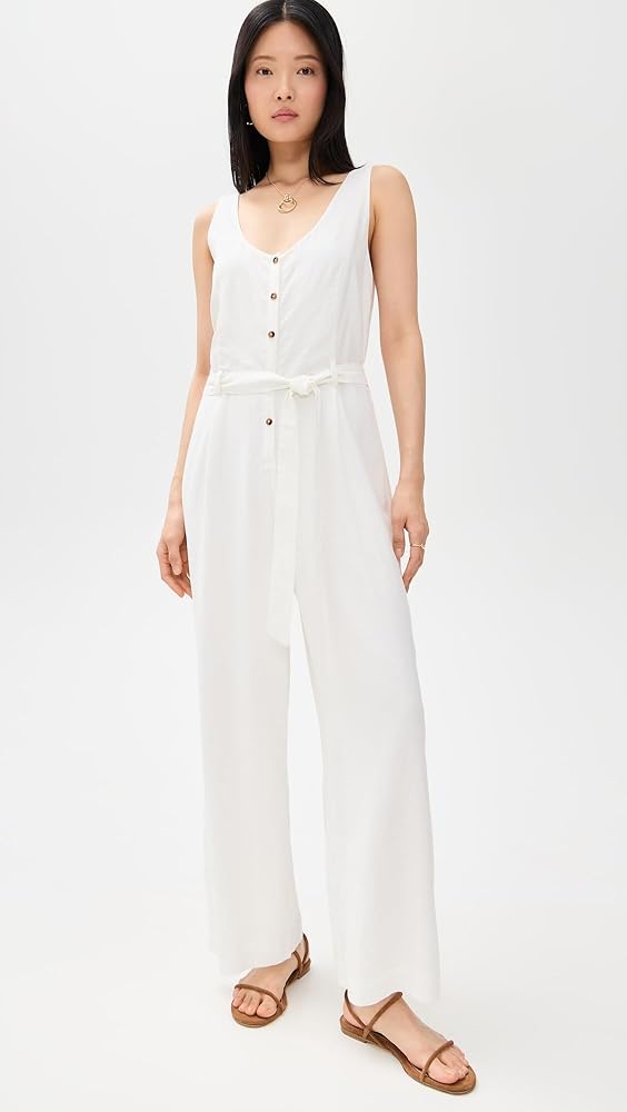 Amazon.com: Z SUPPLY Women's Adler Linen Jumpsuit, White, XS