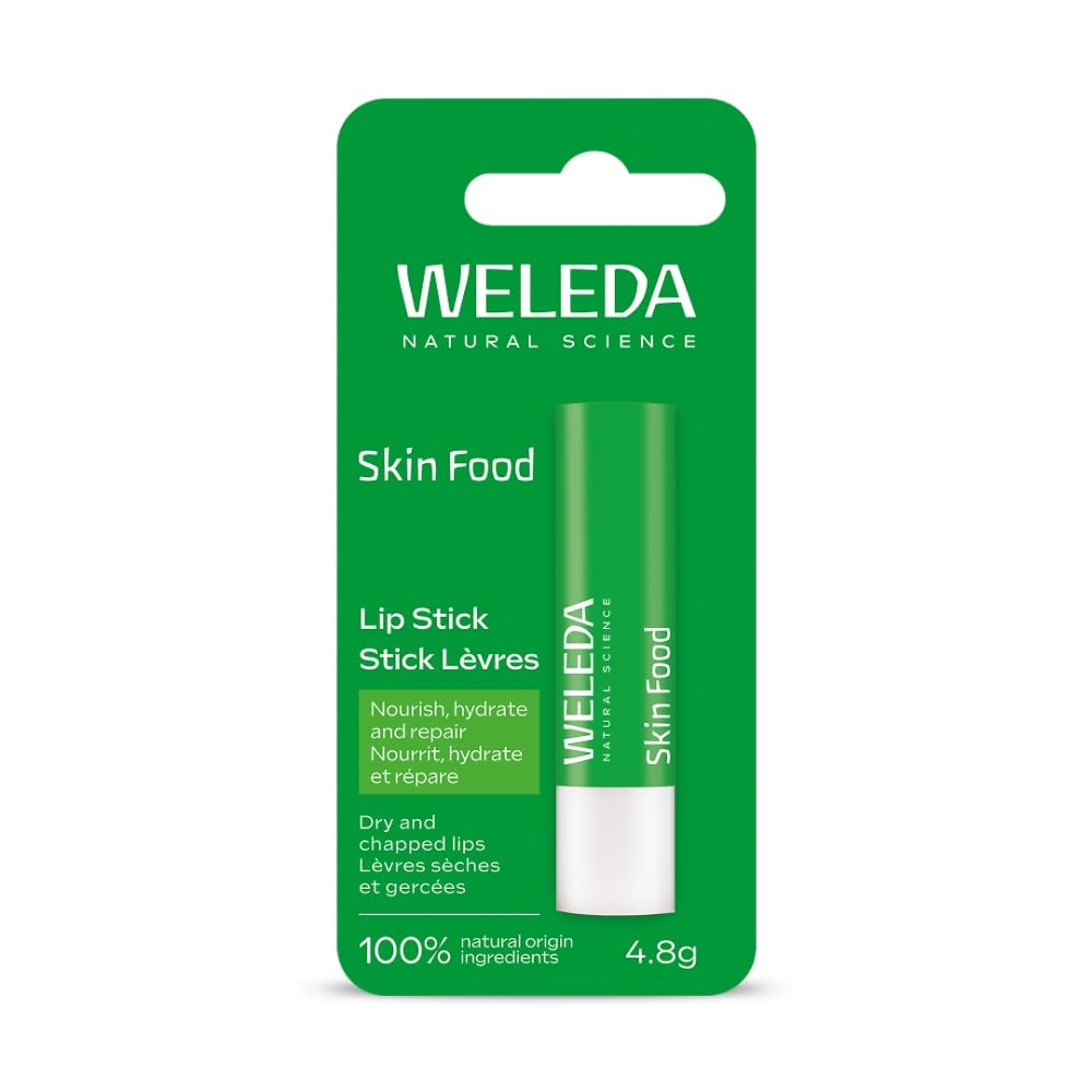 Weleda Skin Food Lip Stick, Dry & Chapped Lips, Natural Oils, Intensive Nourishment, For Men & Women, Certified Natural, Vegan, 4.8g