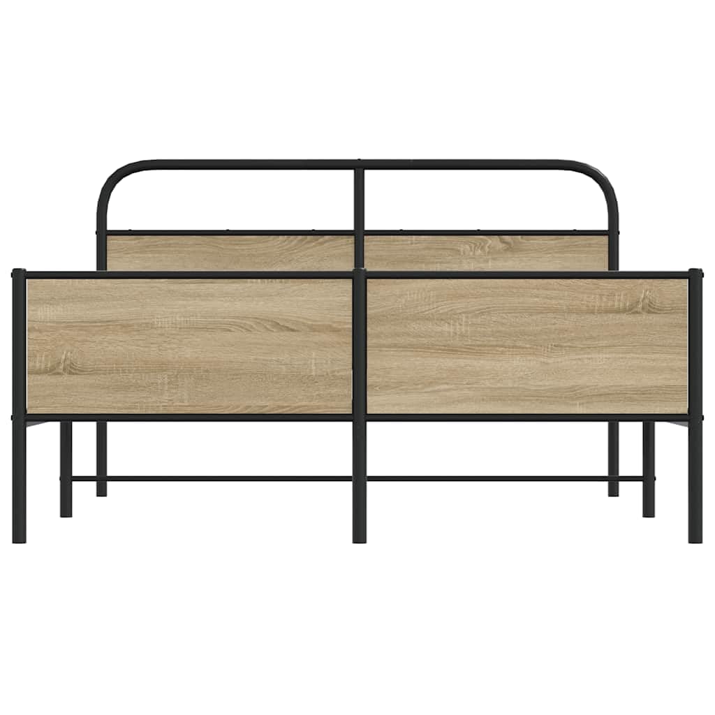 Metallo rovere fumo letto matrimoniale design robusto 180x200 cm