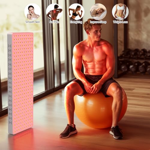 Image of Red Light Therapy Panel for Full Body 400W 5 Wavement 300 Dual Chip LEDs 630+660+810+830+850nm Red and Near Infrared Lamp Therapy Device with Timer & Stand Pain Relief Face Skin Health Sleep
