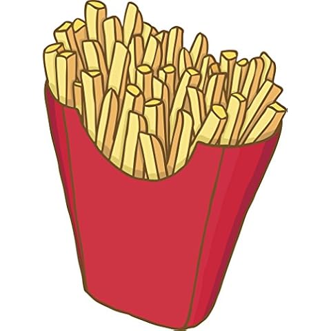 Divine Designs Simple Fast Food French Fries in Red Carton Cartoon Vinyl Decal Sticker (2" Tall) Cover