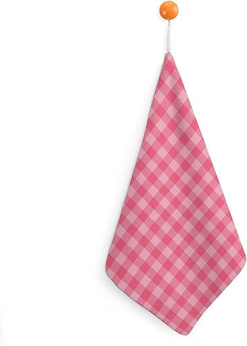 Decorative Hand Towels for Bathroom - Retro Pink Plaid Print Soft Absorbent Small Bath Hand Towels for Kitchen, Farmhouse, Spa, Hotel, Guest Tea and