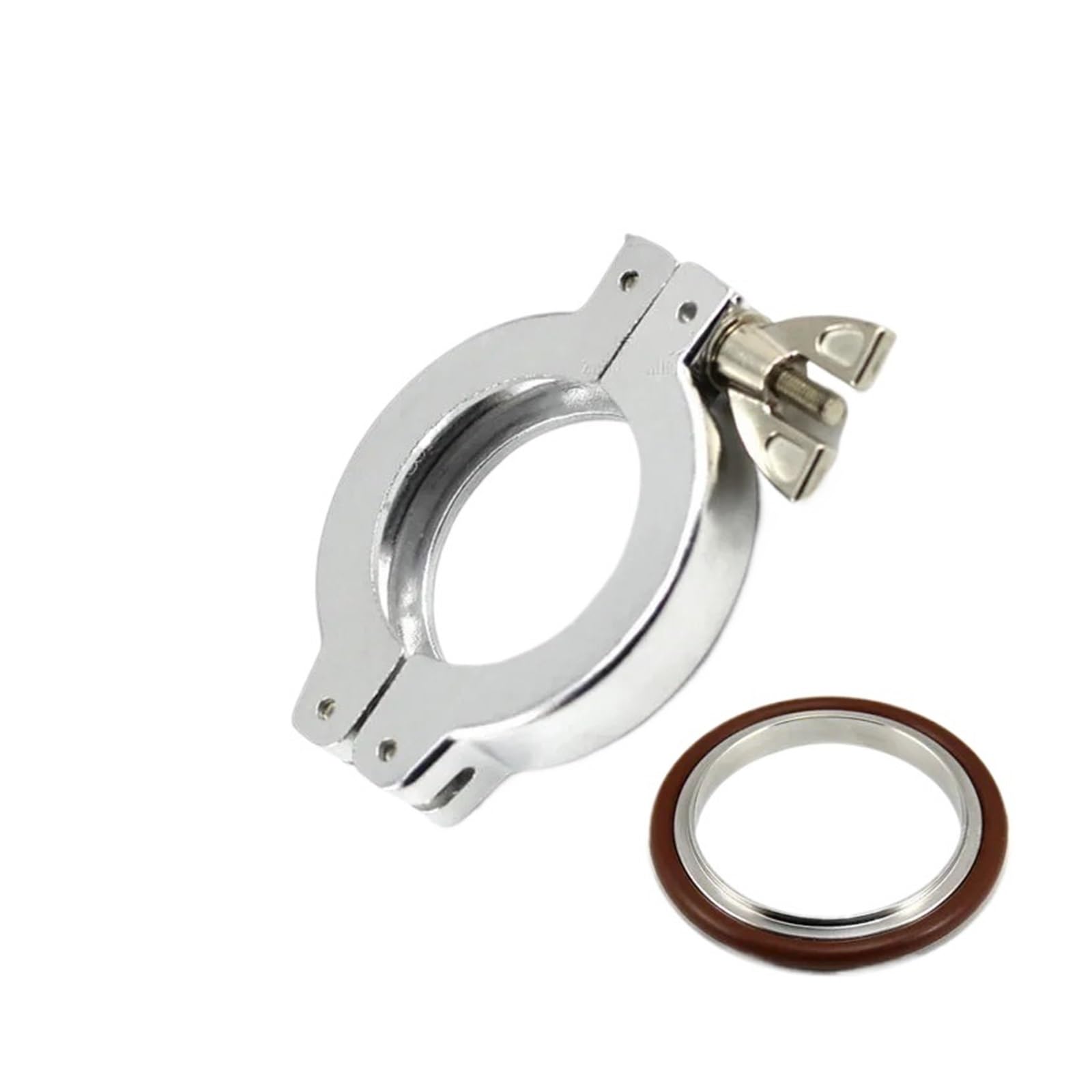 KF10-KF50 304 S Abrazadera de acero Brida de tubería sanitaria Abrazadera Bisagra Tuerca de ala Abrazaderas Accesorios Soporte de rodamiento central Junta tórica (Color : Clamp bracket O-Ring, Size