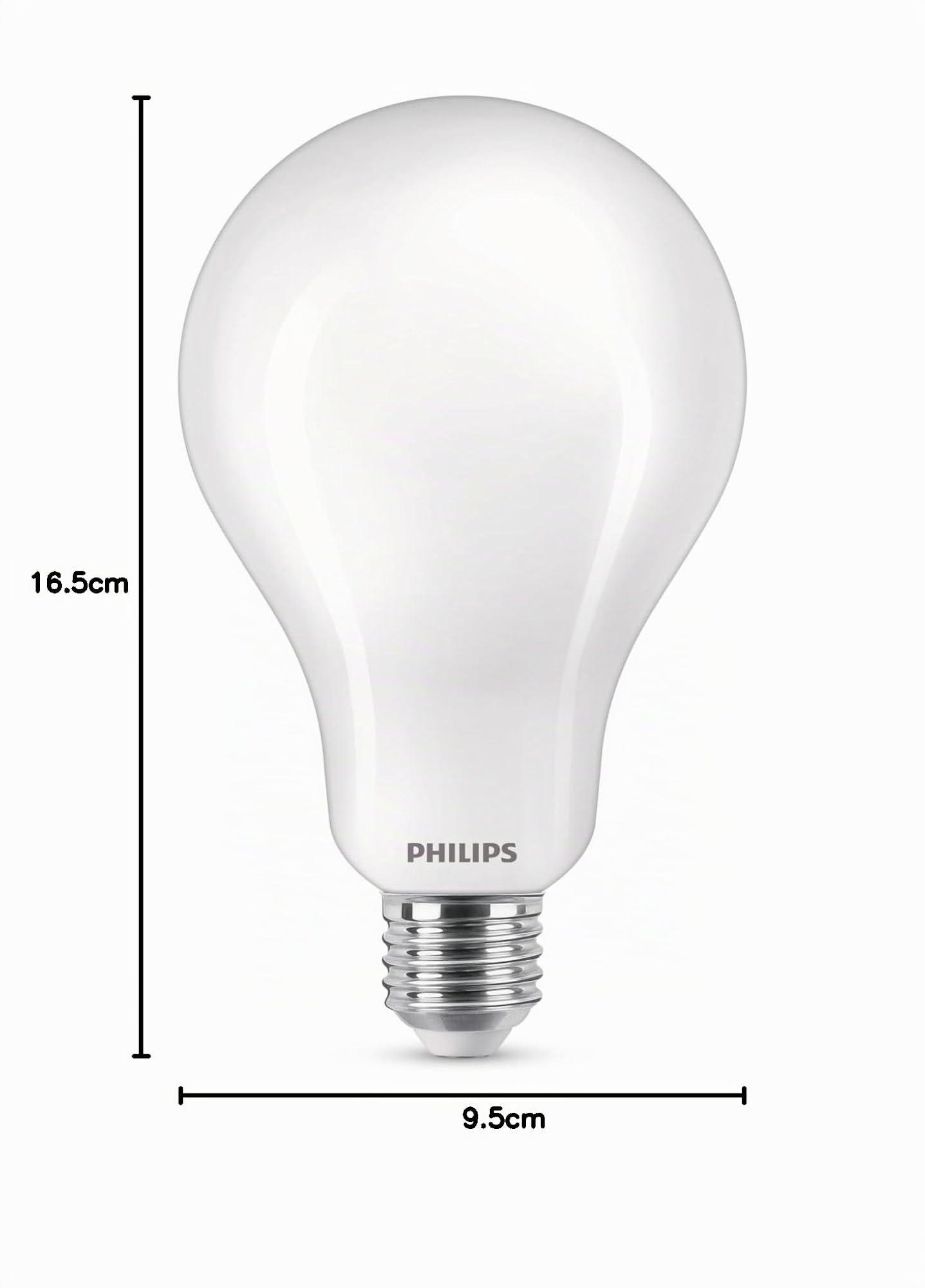 Philips LED Lampadina Goccia, Equivalente a 200W, Attacco E27, Luce Bianca Fredda, Non Dimmerabile, 95 mm x 165 mm