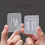 10pcs Ultra Strong Adhesive Transparent Wall Hooks with Easy Install Suction Cups for Kitchen & Bathroom Storage, Heavy Duty Hanging Solution for Towels, Bags, and More