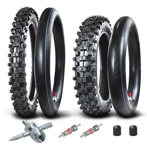 HOLATO Rear 80/100-12 3.00-12 Front 60/100-14 2.50-14 Tire and Inner Tube for...