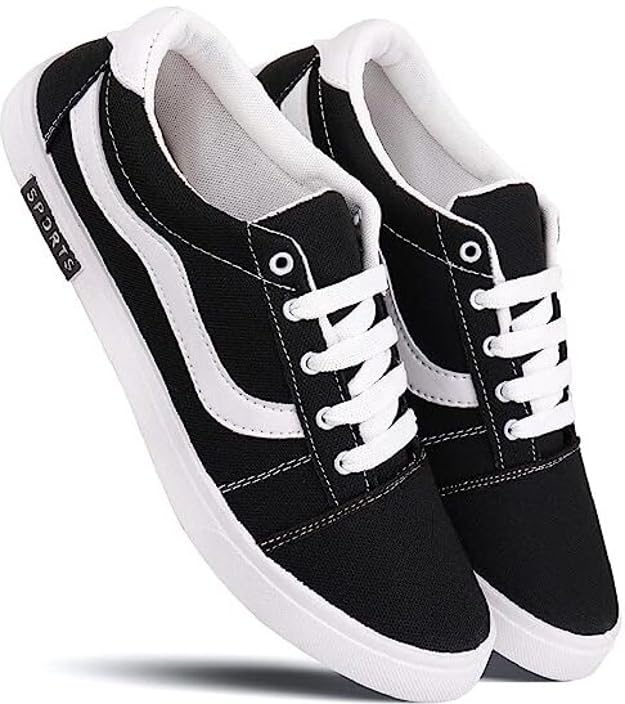 GENIAL Sneakers for Men (Black) | Size - 7 | GL-BLK SH CNVS-7 (B0CV9X7JDB) Amazon Price History, Amazon Price Tracker