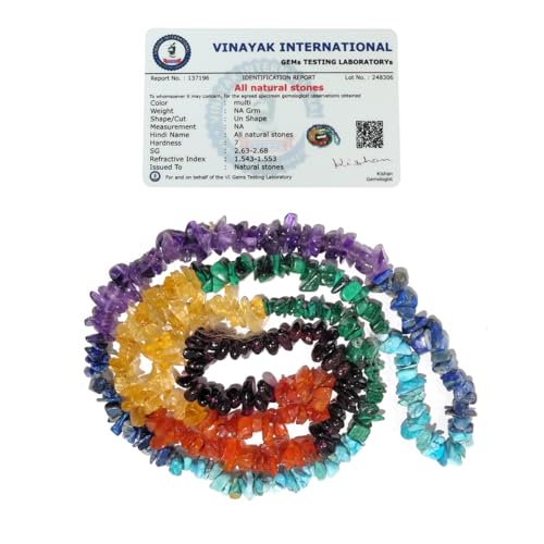 Image of Reiki Crystal Products Certified Natural Crystal Stone Chip Mala Necklace Collection for Men & Women, Reiki Energized Gemstone Jewellery for Meditation, Yoga, Spiritual Styling & Everyday Wear, Multiple Stone Variants