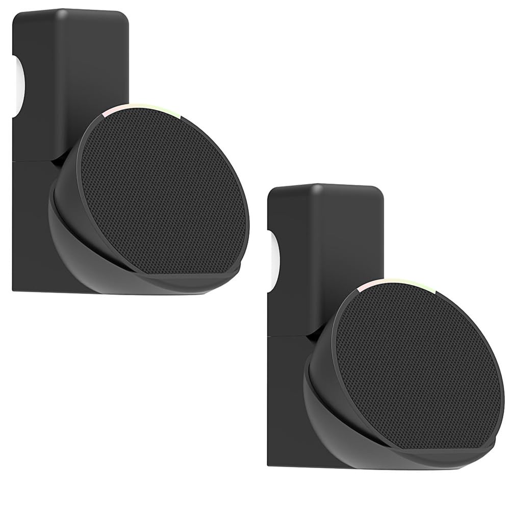 ZahoTse A376 - Soporte de pared para Amazon Echo Pop de Amazon Echo Pop, accesorios para altavoces Amazon Echo Pop (2 unidades, negro), color negro