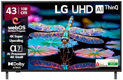 Image of LG 108 cm (43 inch) 4K UHD AI Smart LED TV / 43UA83006LA | α7 AI Processor Gen8 | Filmmaker Mode | Dolby Atmos | 2025 Model