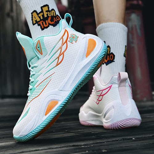 Image of Men's High-Top Basketball Shoes Anti-Slip and Wear-Resistant Soles Running Shoes Graffiti Design Fashionable Sports Shoes