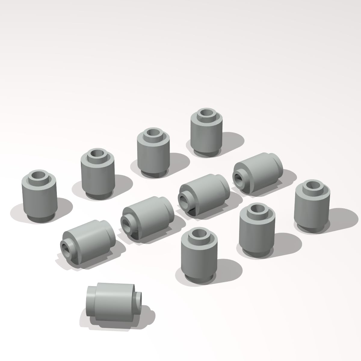 Classic Building Brick Bulk, Round 1x1 260 Piece, Compatible with Lego Parts and Pieces:(Color:Light Gray)