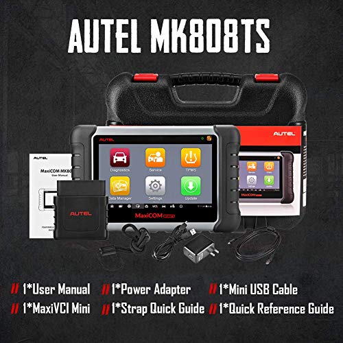 Autel MK808TS Diagnostic Scan Tool, Enhanced OBD2 Scanner of MK808BT and MK808 with Complete TPMS Functions, Full Systems Diagnoses with Reset Services including EPB/BMS/SAS/DPF/Oil Reset IMMO Service