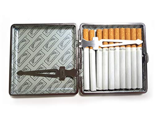 High Class Cigarette Case Cigarette Holder Black Metal Cigarette Tobacco Case Storage Box Holder